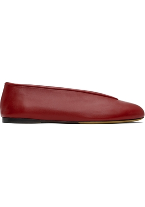 Moschino Red Duck Nappa Ballerina Flats