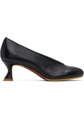 Moschino Black Duck Leather Heels