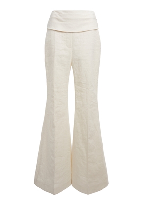 Givenchy - Flared Linen Pants - Neutral - FR 38 - Moda Operandi
