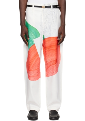 HOMME PLISSÉ ISSEY MIYAKE White Ronan Bouroullec Edition Drawing Press Trousers