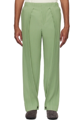 HOMME PLISSÉ ISSEY MIYAKE Green Pleats Bottoms 1 Trousers