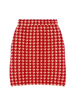 Burberry Houndstooth Nylon Blend Mini Skirt