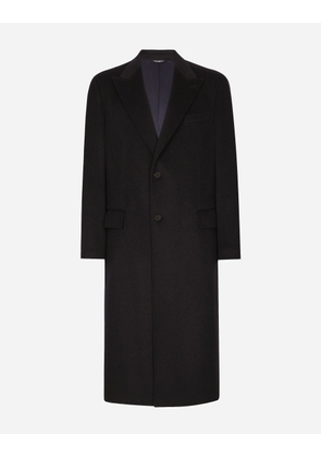 Dolce & Gabbana Single-breasted Cashmere Coat - Man Coats And Jackets Grey 46