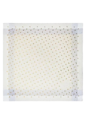 Coach Rose Print Check Square Scarf