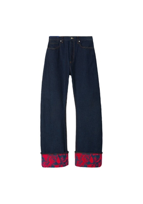 Burberry Straight Hem Patterned Denim Jeans, Size 27