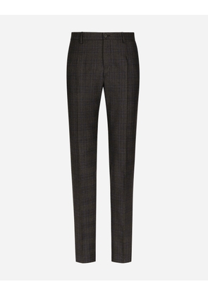 Dolce & Gabbana Stretch Wool Glen Plaid Pants - Man Pants And Shorts Multicolor Wool 48