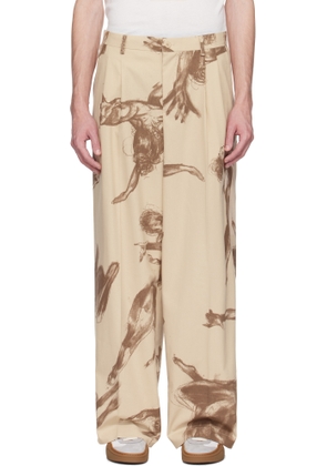 KidSuper Beige Trapeze Woman Suit Trousers
