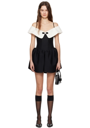 SHUSHU/TONG Black Off Shoulder Slim Minidress