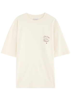 DRÔLE DE Monsieur Logo-print Cotton T-shirt - Cream - XL