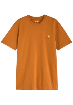 Carhartt Wip American Script Logo Cotton T-shirt - Orange - S
