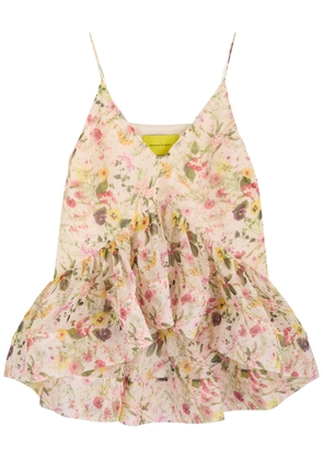 Marques' Almeida Floral-print Chiffon top - Multicoloured - 14 (UK14 / L)
