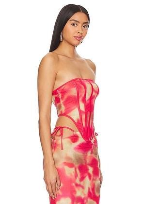 BY.DYLN Khloe Corset in Red. Size S. Also in XS.