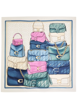 Coach Tabby Silk Scarf - Blue - One Size