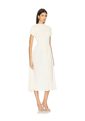 Apres Studio Ruched Marta Dress in Cream. Size S. Also in M, XS, XXS.