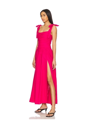 Bardot Mirelle Linen Maxi Dress in Fuchsia. Size 2. Also in 12, 4, 6, 8.