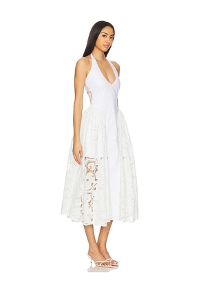 DELFI Hera Eyelet Long Dress in White. Size M. Also in L, XS.