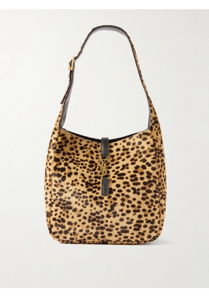 SAINT LAURENT - Le 5 À 7 Embellished Leather-trimmed Leopard-print Pony-hair Shoulder Bag - Animal print - One size