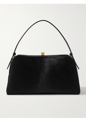 KHAITE - Cate Leather-trimmed Calf Hair Tote - Black - One size