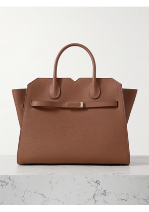 Valextra - Milano Medium Textured-leather Shoulder Bag - Brown - One size