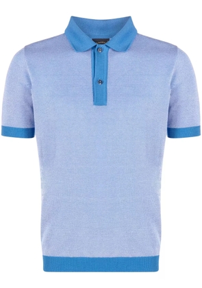 Paul & Shark logo-patch knitted polo shirt - Blue