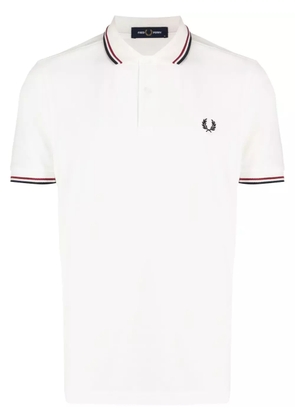 Fred Perry contrast-trim cotton polo shirt - White