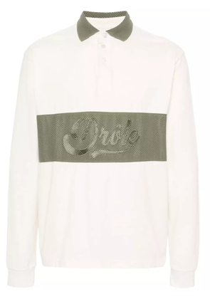 Drôle De Monsieur logo-embroidered polo shirt - Neutrals