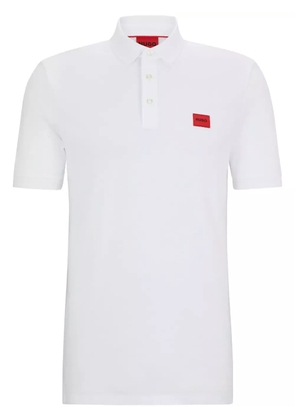 HUGO logo-appliqué cotton polo shirt - White