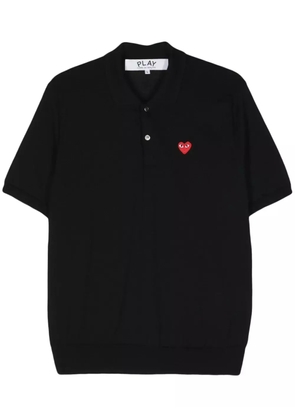 Comme Des Garçons Play heart-patch wool polo shirt - Black