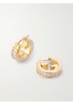 Gucci - Blondie Gold-tone Crystal Hoop Earrings - One size
