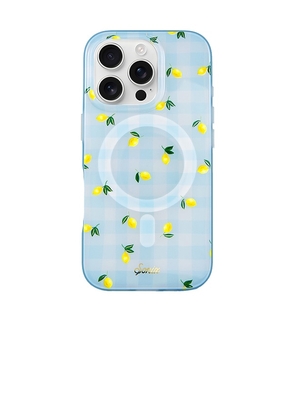 Sonix Iphone 16 Pro Case in Lemon Gingham in Blue.