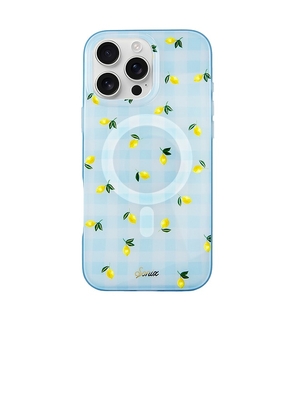 Sonix Iphone 16 Pro Max Case in Lemon Gingham in Blue.
