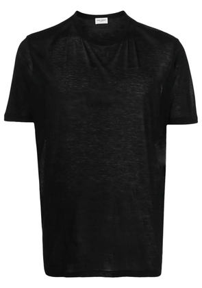 Saint Laurent mélange-effect short-sleeves T-shirt - Black
