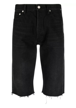 Saint Laurent frayed-edge denim shorts - Black