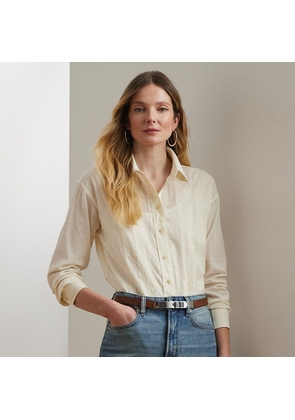 Lace-Trim Cotton Voile Shirt