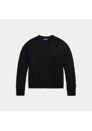 Cable-Knit Cashmere V-Neck Jumper