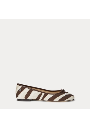 Jayna Zebra-Print Canvas Flat