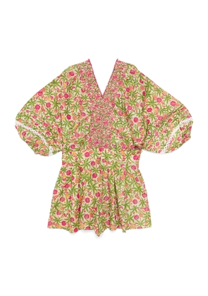 Poupette St Barth Kids Cotton Floral Chantal Playsuit