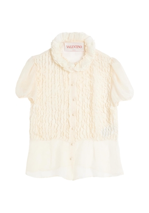 Valentino Garavani Silk Ruffle-Detail Blouse