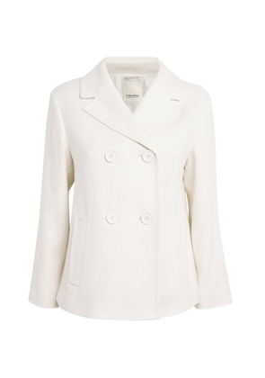 Max Mara Linen-Stretch Cotton Double-Breasted Blazer