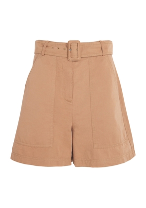 Weekend Max Mara Cotton-Linen Belted Shorts