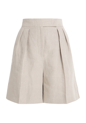 Max Mara Linen Pleated Shorts