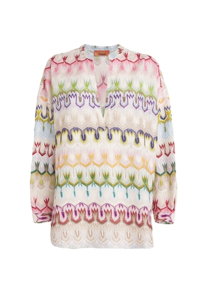 Missoni Collarless Geometric Blouse