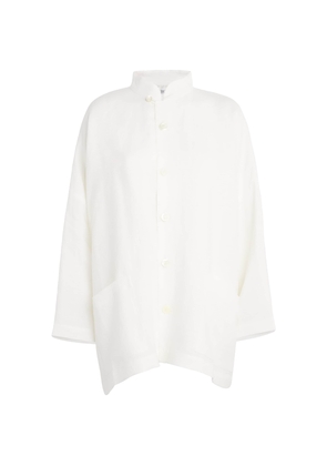 Eskandar Linen Mandarin-Collar Shirt