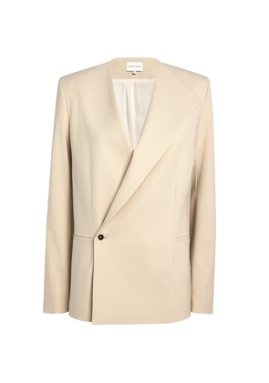 Loulou Studio Wool Single-Lapel Nodo Blazer