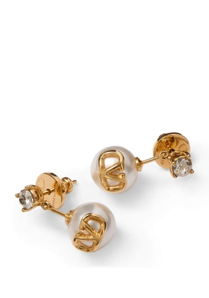 Valentino Garavani Faux Pearl VLogo Earrings