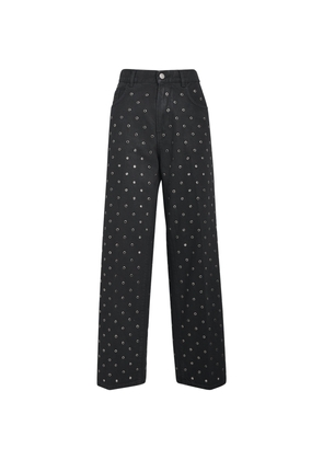 Haikure Cotton-Blend Eyelet Wide-Leg Bonnie Jeans