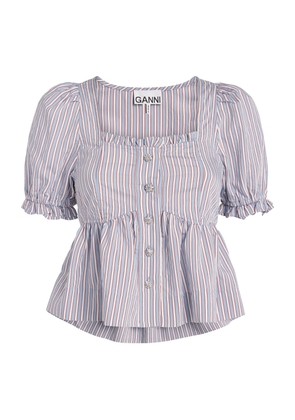 Ganni Stripe Peplum Blouse