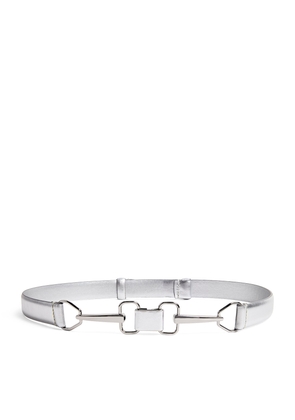 Maje Metallic Leather Horsebit Belt