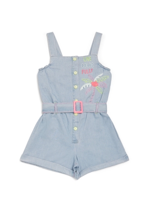 Billieblush Denim Embroidered Playsuit