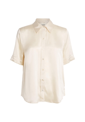 L'Agence Silk Short-Sleeve Ellah Shirt